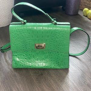 Kate Spade Green Crocodile Leather Darcy top handle